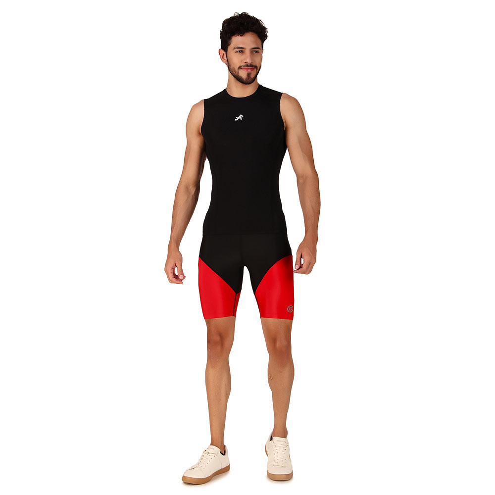 7 - Redesign Nylon Compression Cut Sleeve Tshirt,  Black  Medium 