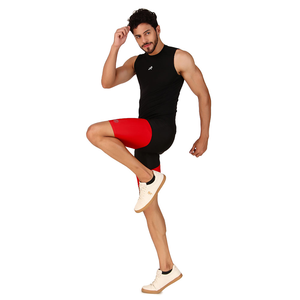 9 - Redesign Nylon Compression Cut Sleeve Tshirt,  Black  Large 