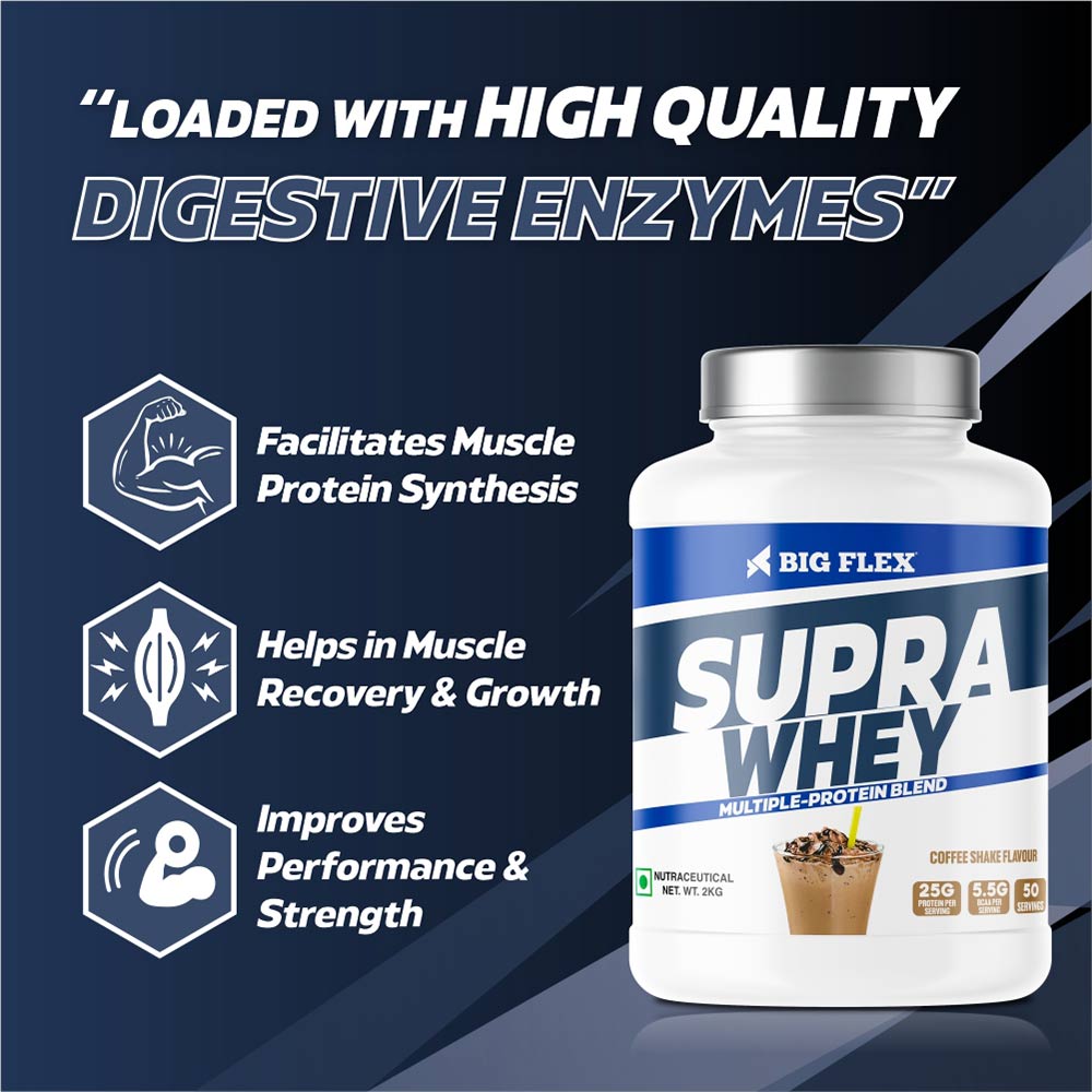 3 - Big Flex Supra Whey Multi-Blend Protein,  4.4 lb  Coffee Shake 