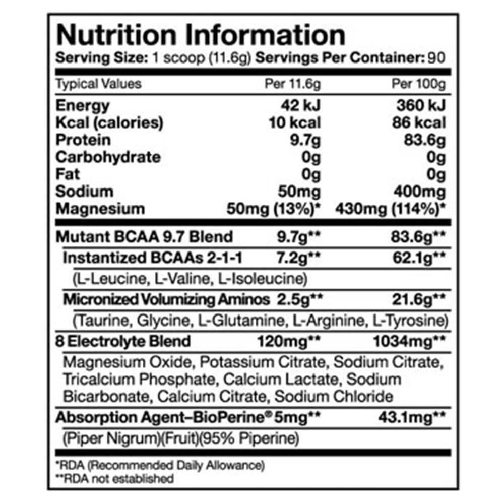 supplement - Mutant BCAA Powder,  2.3 lb  Fruit Punch 