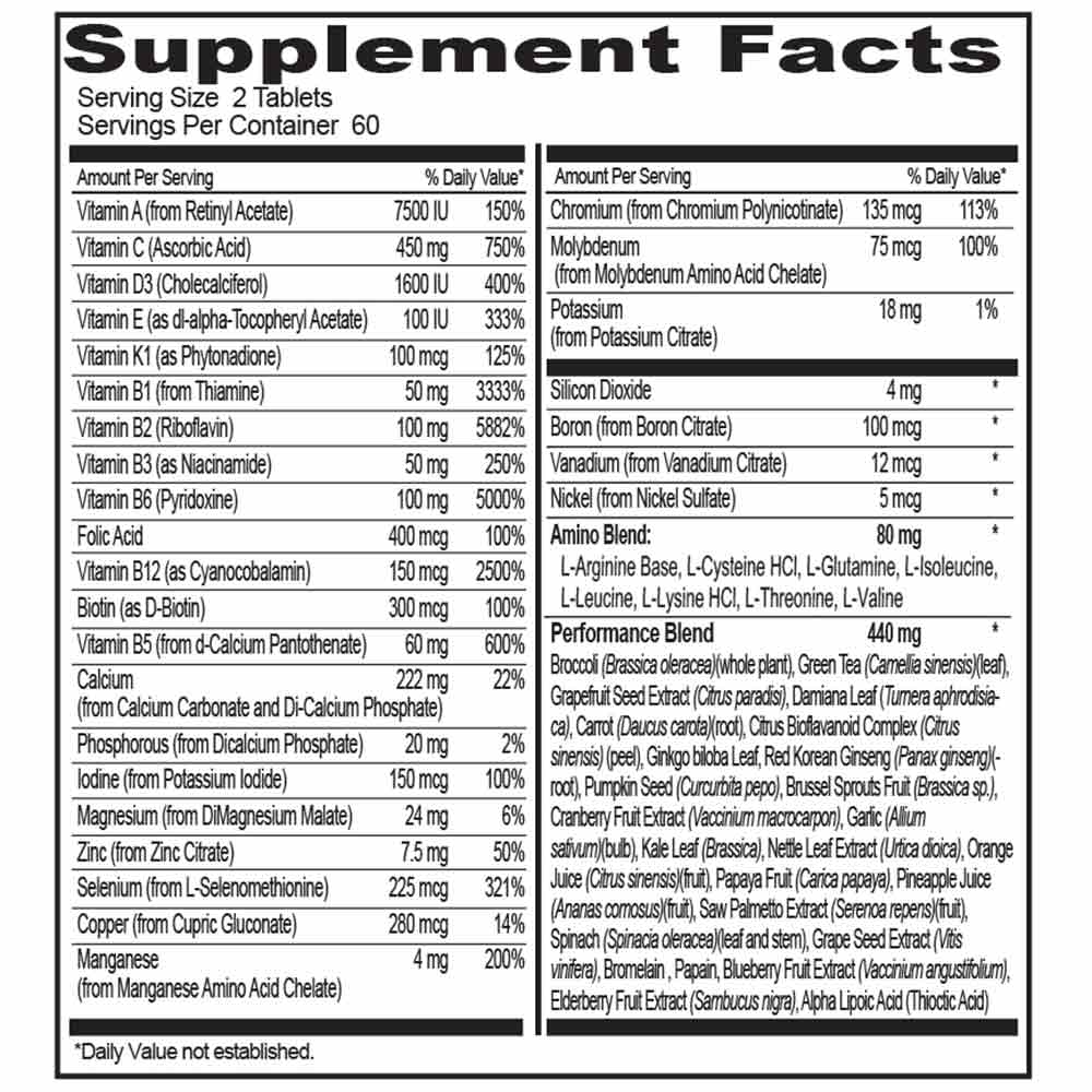 supplement - Infinite Labs Mens Multivitamin,  120 tablet(s)  Unflavoured 