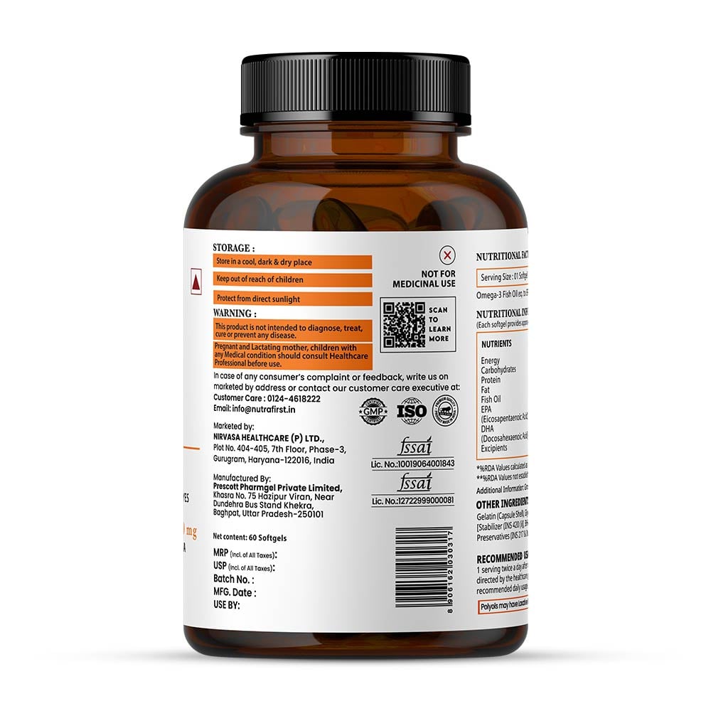 2 - Nirvasa Omega-3 Salmon Fish Oil (Pack of 4),  60 softgels 