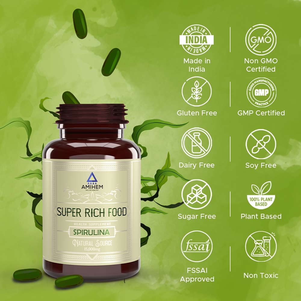 4 - Amihem Spirulina (Pack of 2),  30 capsules 