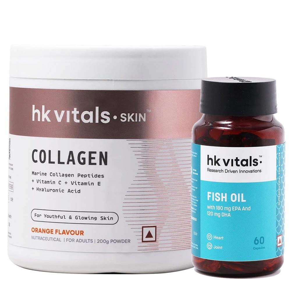 HK Vitals Skin Radiance Collagen Orange & Fish Oil 60 Caps Combo