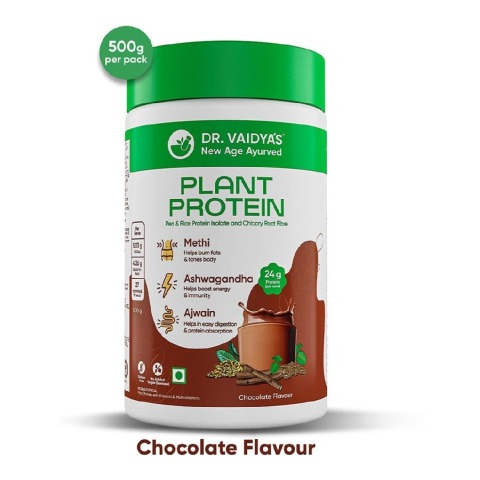 1 - Dr. Vaidya's Plant Protein, 1.1 lb Chocolate