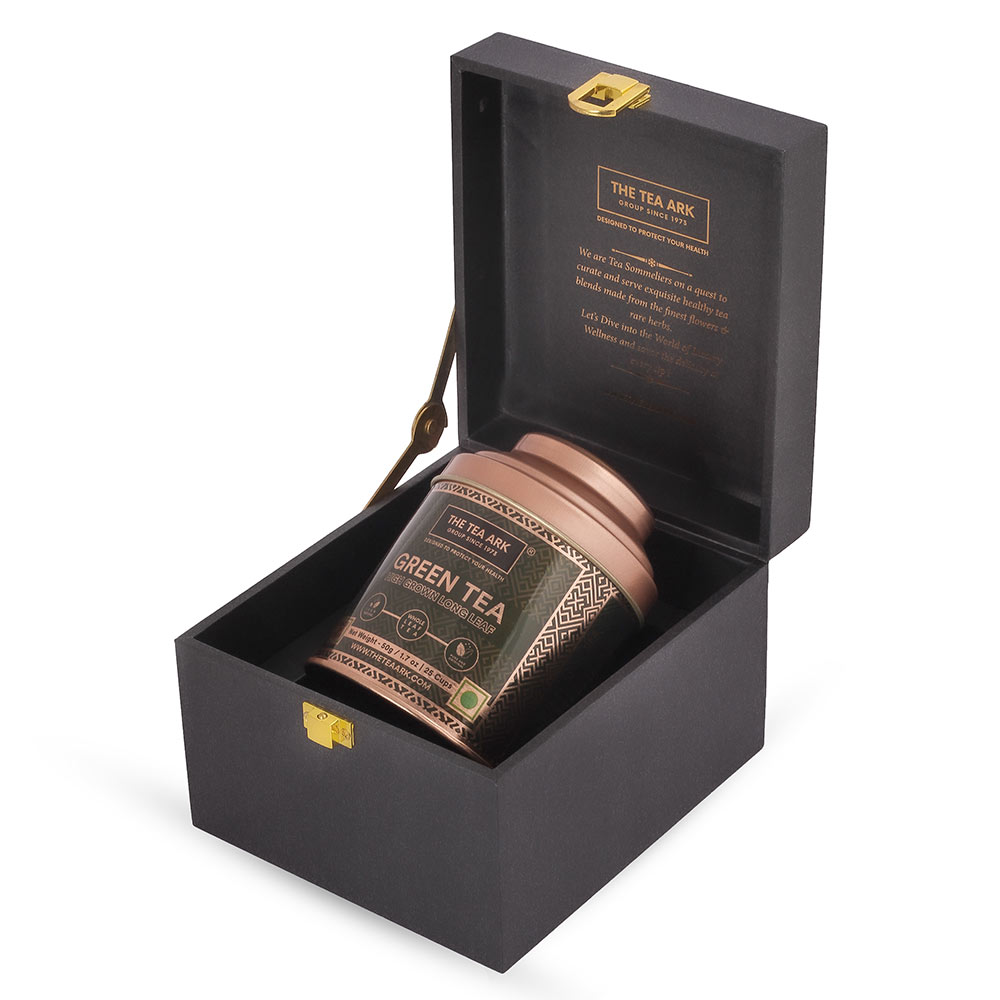 6 - The Tea Ark Delight Tea Gift Box,  50 g  High Grown Long Leaf Green Tea -  Dome Tin 