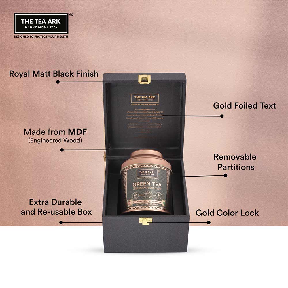 7 - The Tea Ark Delight Tea Gift Box,  50 g  High Grown Long Leaf Green Tea -  Dome Tin 