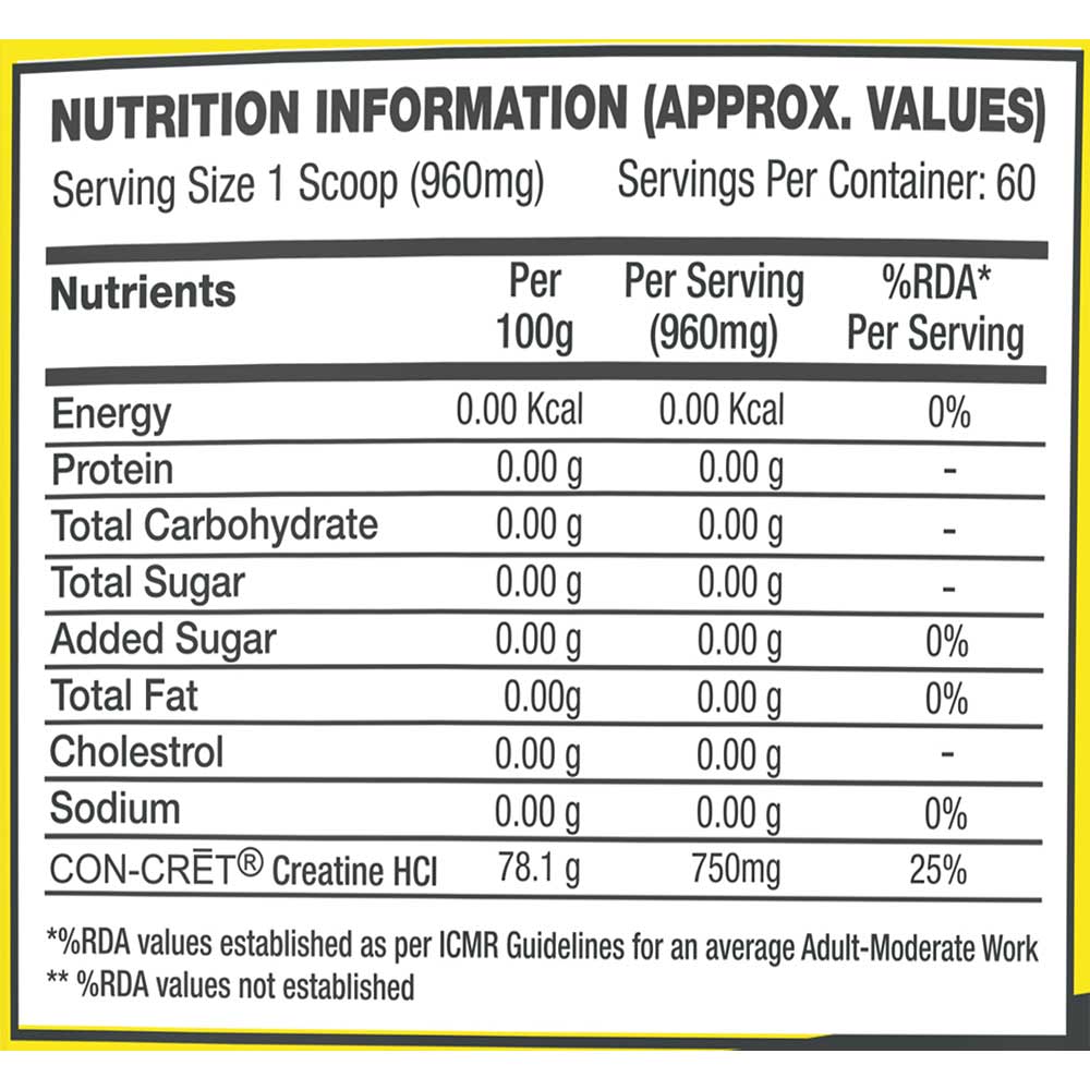 4 - CON-CRET Creatine,  Raspberry  0.127 lb 