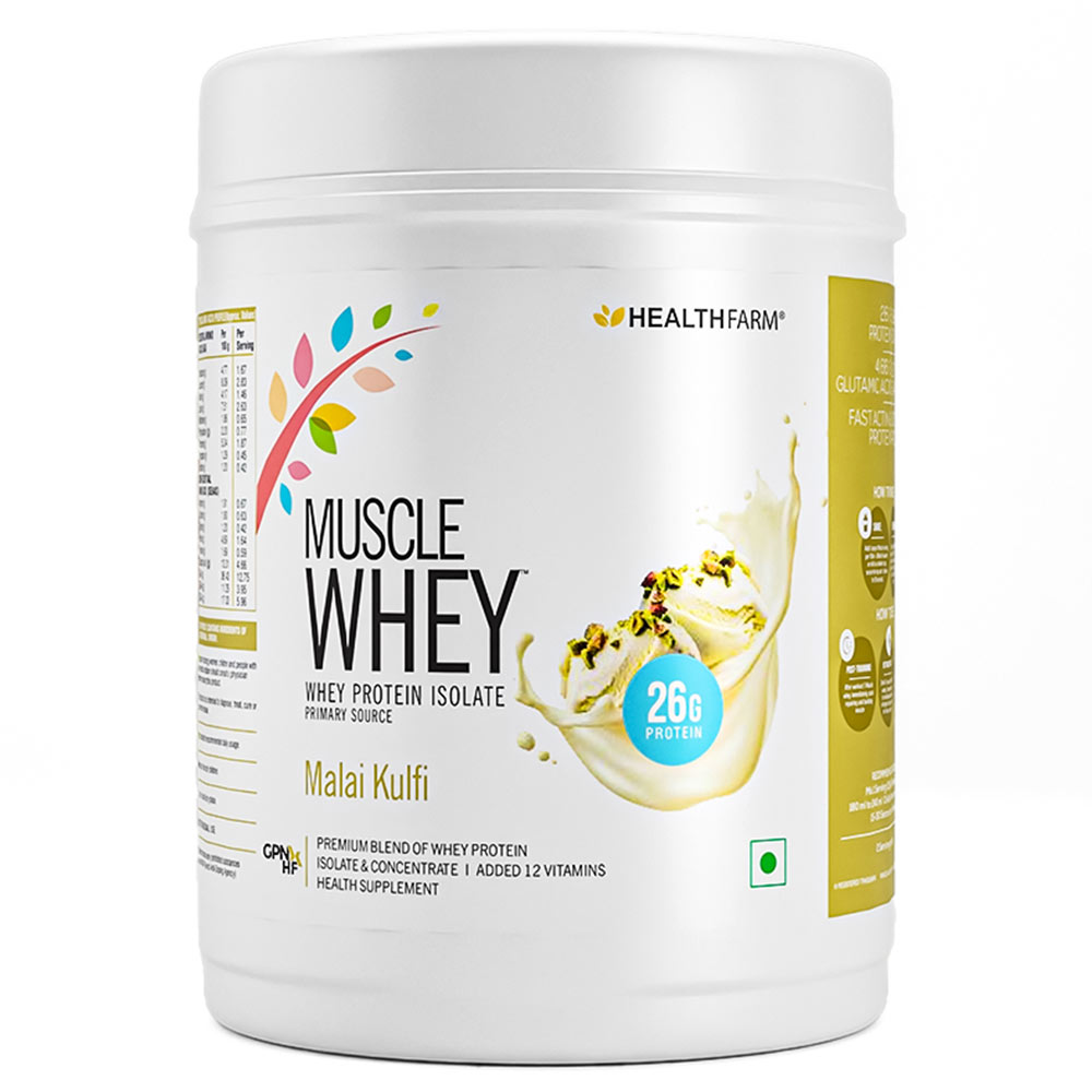 1 - Healthfarm Muscle Whey,  1.1 lb  Malai kulfi 