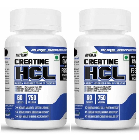 1 - NutriJa Creatine HCL 750mg, Unflavoured (Pack of 2) 60 capsules