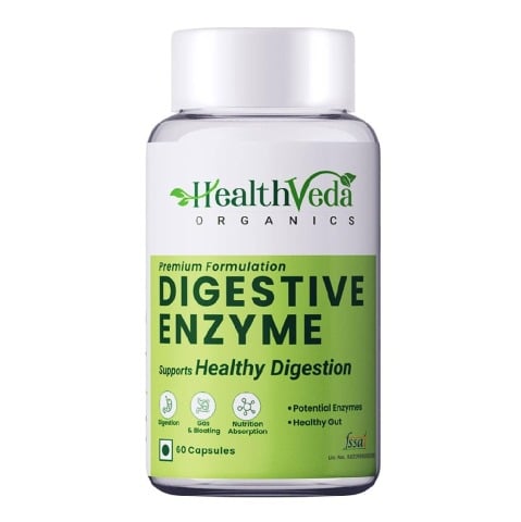 1 - Health Veda Organics Digestive Enzyme,  60 veggie capsule(s) 