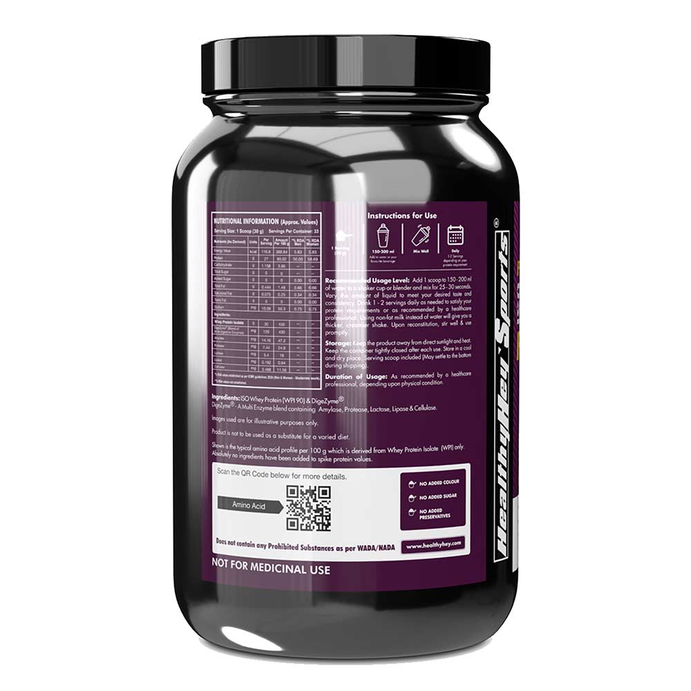 3 - HealthyHey Sports Iso Whey Protein with DigeZyme,  2.2 lb  Unflavoured 