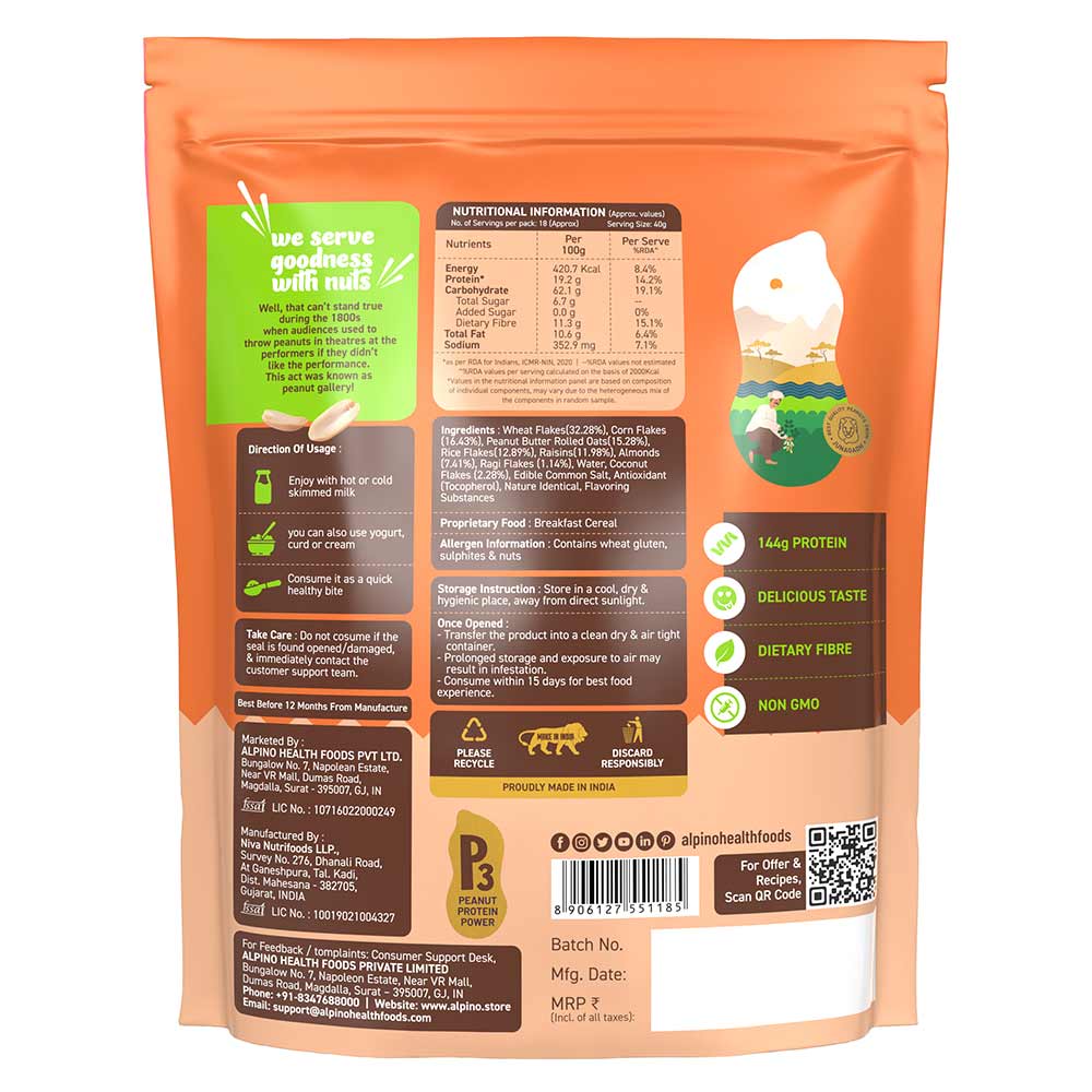2 - Alpino Super Muesli,  750 g  Nut Delight (Whole Grain Breakfast Cereal) 