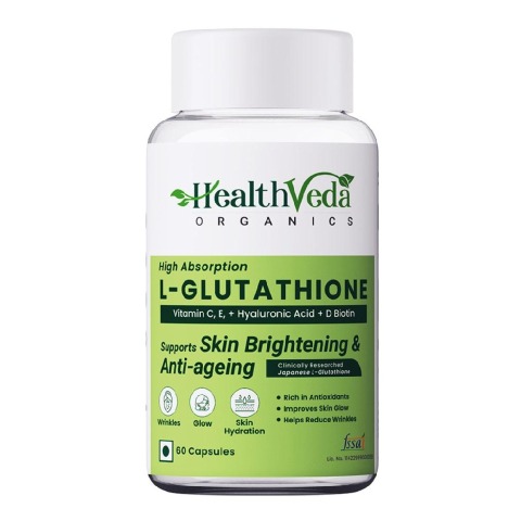 1 - Health Veda Organics L-Glutathione,  Unflavoured  60 capsules 