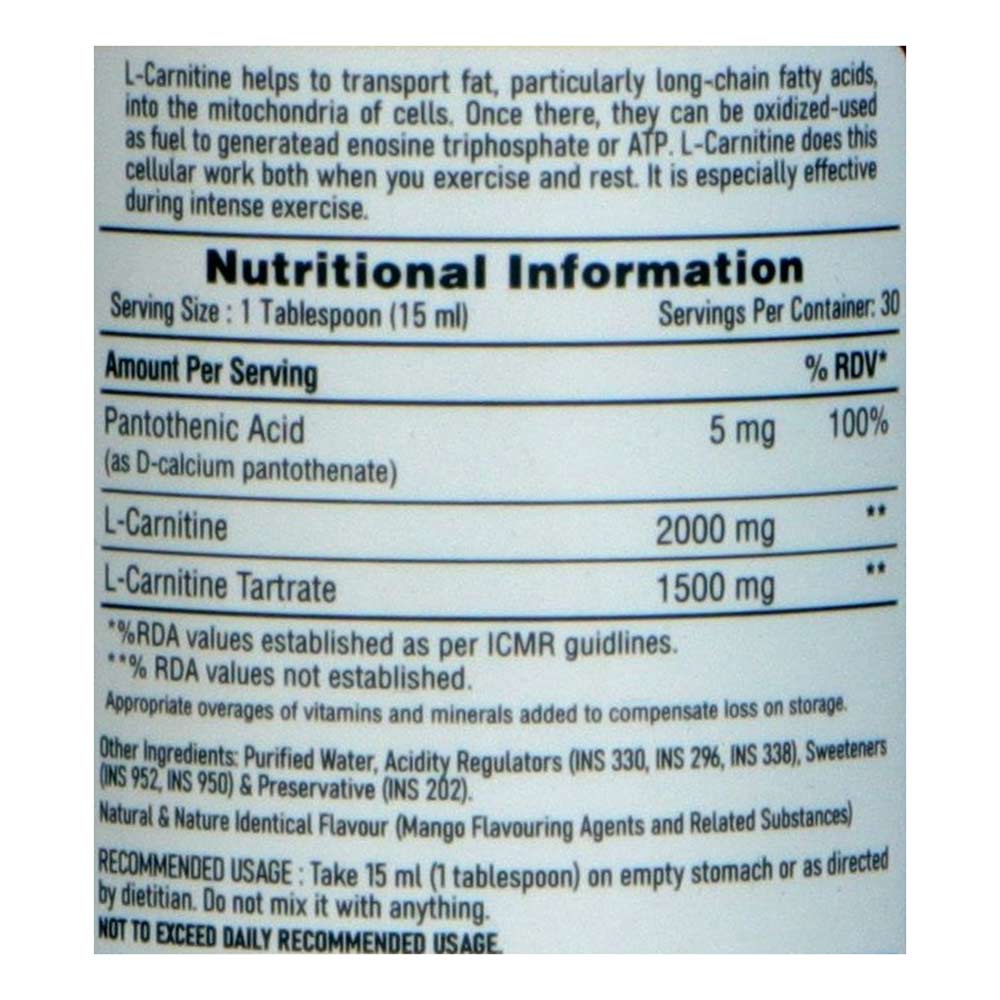 4 - Muscle Garage L-Carnitine 3500mg Liquid,  450 ml  Mango Splash 