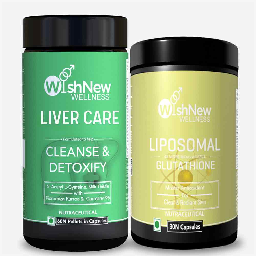1 - WishNew Wellness Liver Care 60 Capsules & Liposomal Glutathione Combo,  30 capsules 