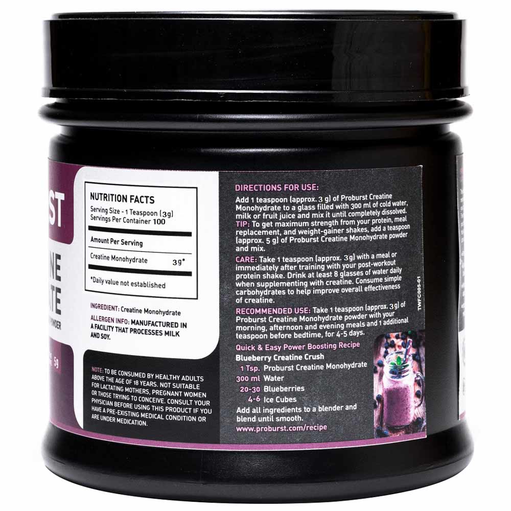 3 - Proburst Creatine Monohydrate,  Unflavoured  0.66 lb(supplementinfo)