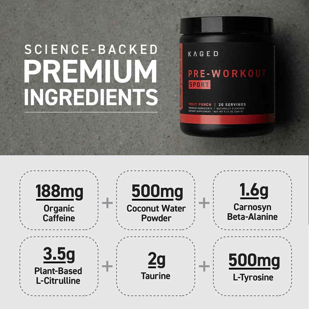 2 - Kaged Muscle Pre-Workout Sport,  0.59 lb  Fruit Punch 