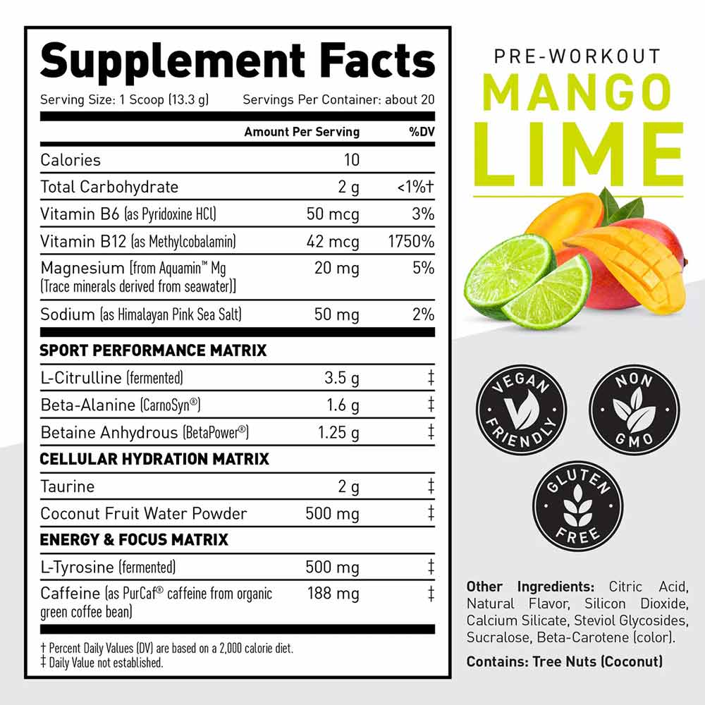 3 - Kaged Muscle Pre-Workout Sport,  0.57 lb  Mango Lime 