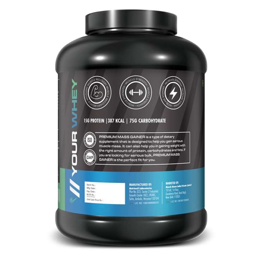 3 - YourWhey Premium Mass Gainer,  6.6 lb  Chocolate Milkshake 