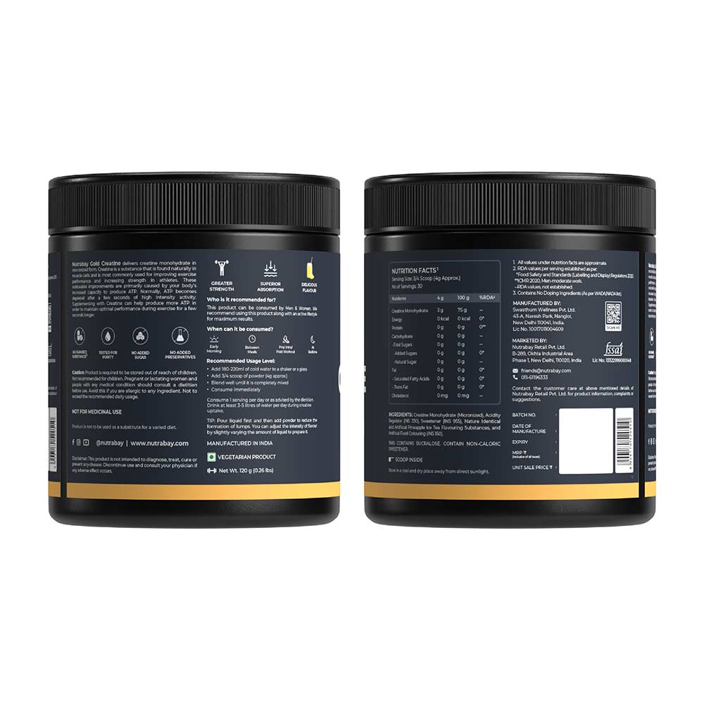 1 - Nutrabay Gold Micronised Creatine Monohydrate,  Pineapple Ice Tea  0.26 lb 