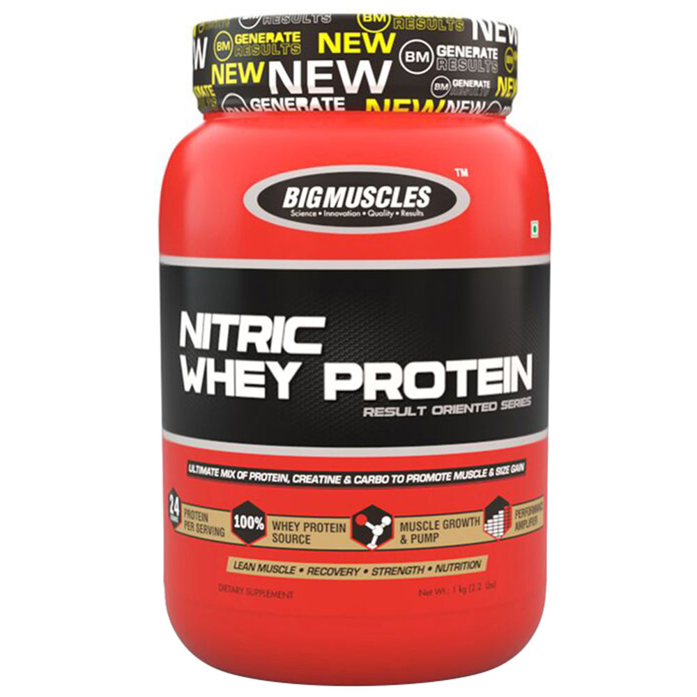 Big Muscles Nitric Whey Protein,  2 lb  Strawberry Banana Twirl 