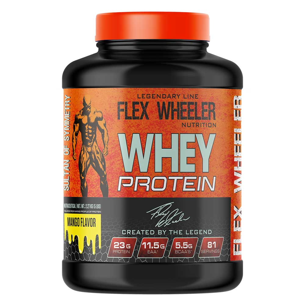 1 - Flex Wheeler Nutrition Whey Protein,  5 lb  Mango 