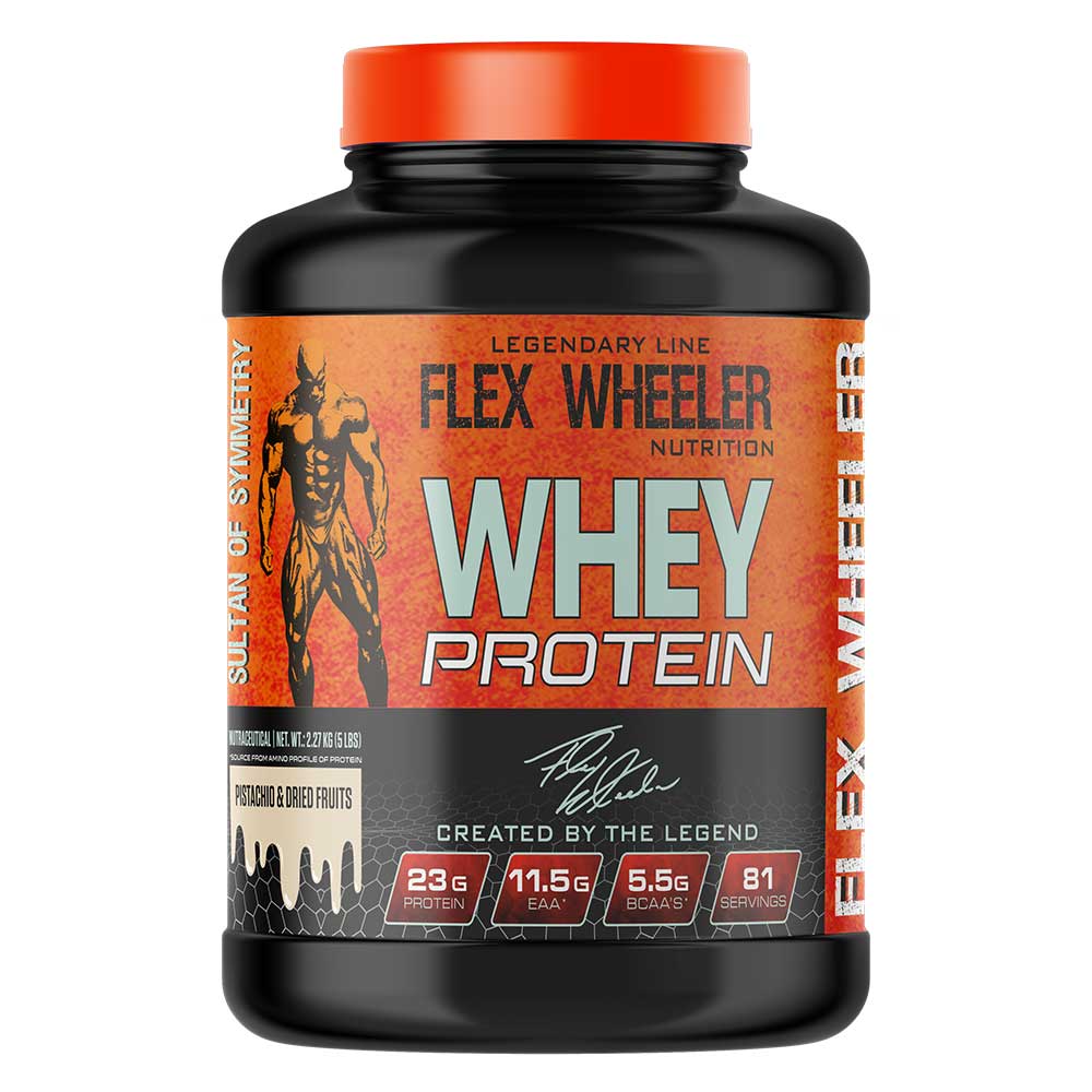 1 - Flex Wheeler Nutrition Whey Protein,  5 lb  Pistachio & Dried Fruits 