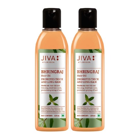 1 - Jiva Ayurveda Bhringraj Hair Oil,  120 ml  for All Hair Types (Pack of 2) 