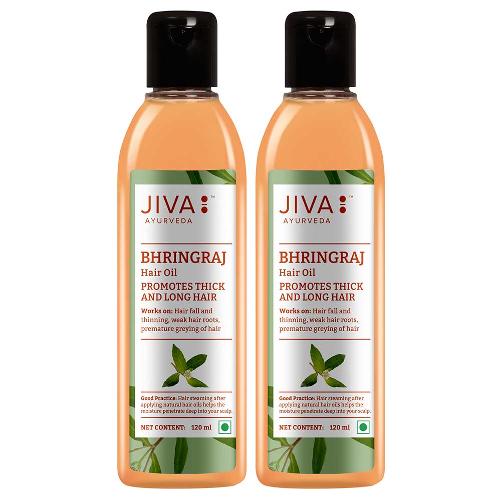1 - Jiva Ayurveda Bhringraj Hair Oil,  120 ml  for All Hair Types (Pack of 2) 