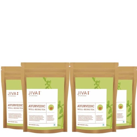 1 - Jiva Ayurveda Ayurvedic Well-Being Tea,  Unflavoured (Pack of 4)  150 g 