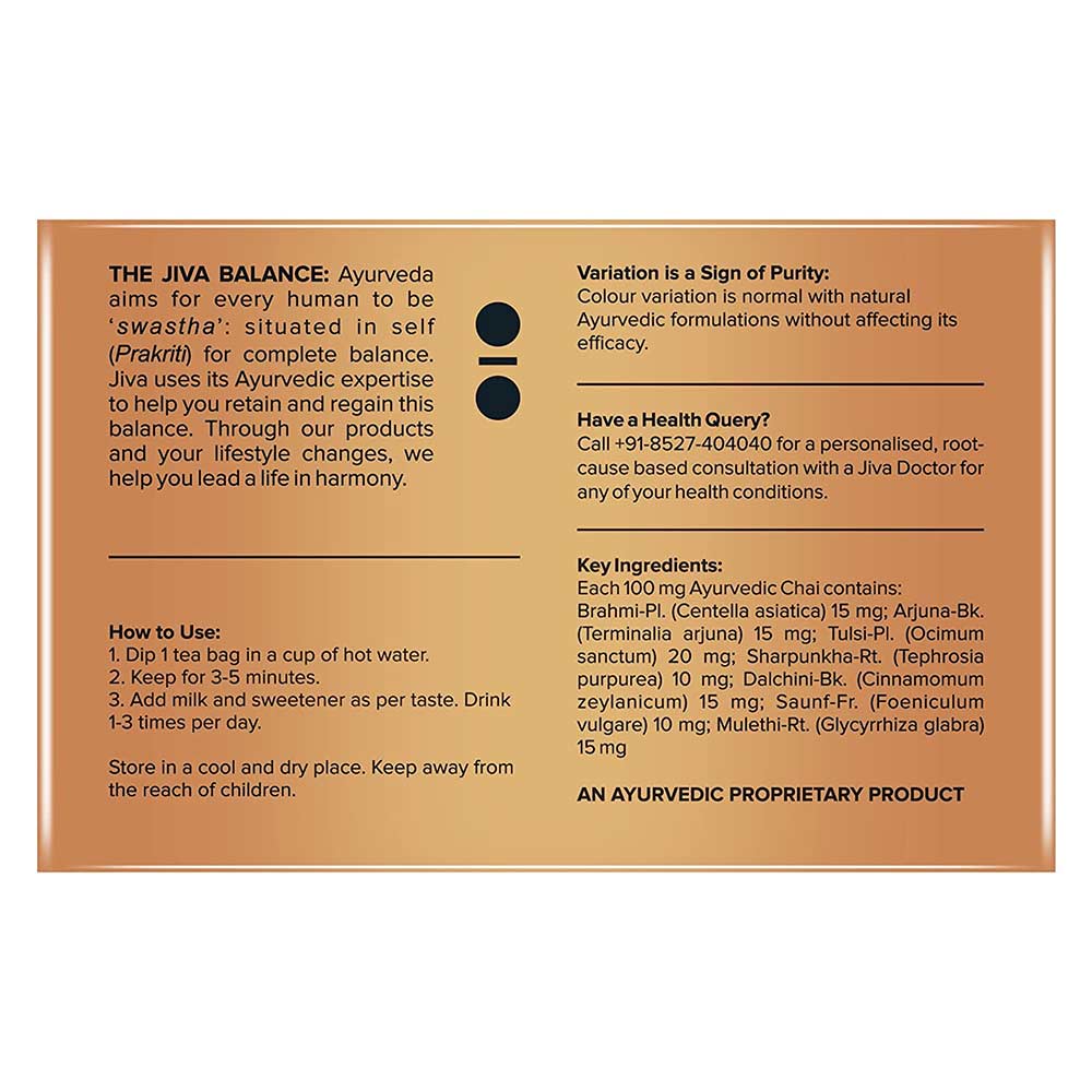 2 - Jiva Ayurveda Ayurvedic Chai,  Unflavoured (Pack of 2)  25 Tea Bag(s) 