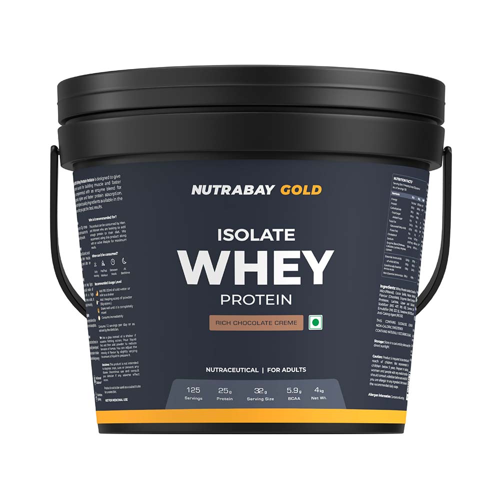 1 - Nutrabay Gold Isolate Whey Protein,  8.8 lb  Rich Chocolate Creme 