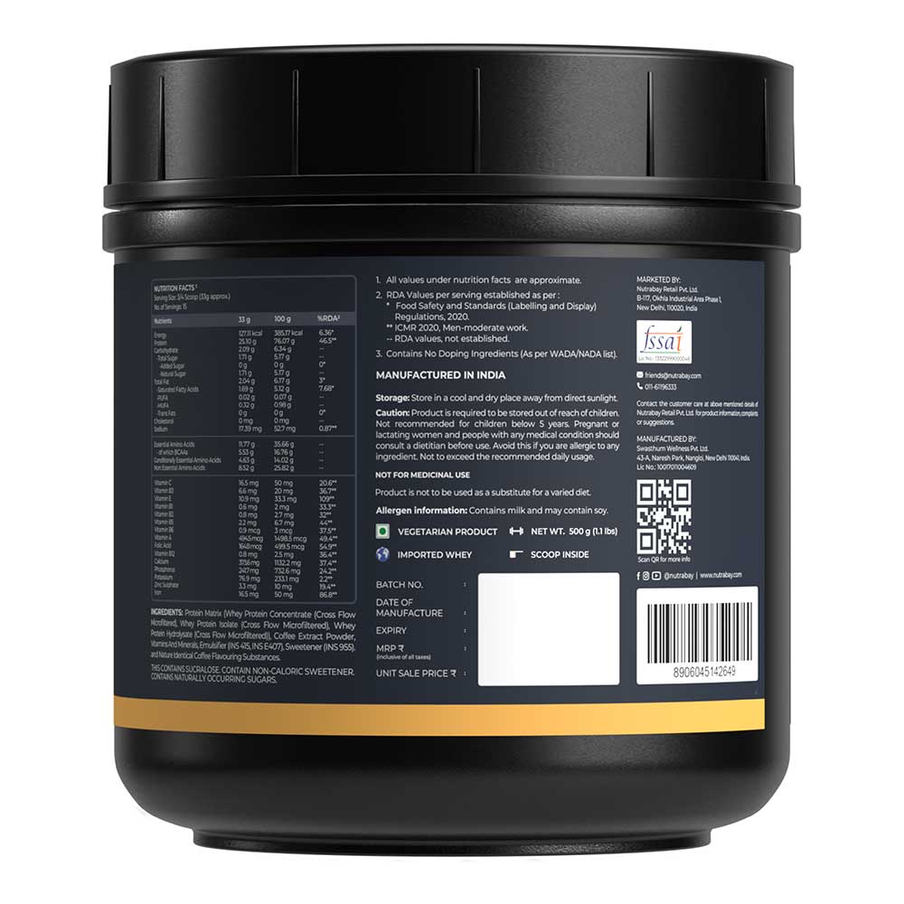 3 - Nutrabay Gold Tri-Blend Whey Protein,  1.1 lb  Cafe Mocha 