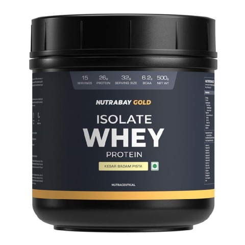 1 - Nutrabay Gold Isolate Whey Protein,  1.1 lb  Kesar Badam Pista 