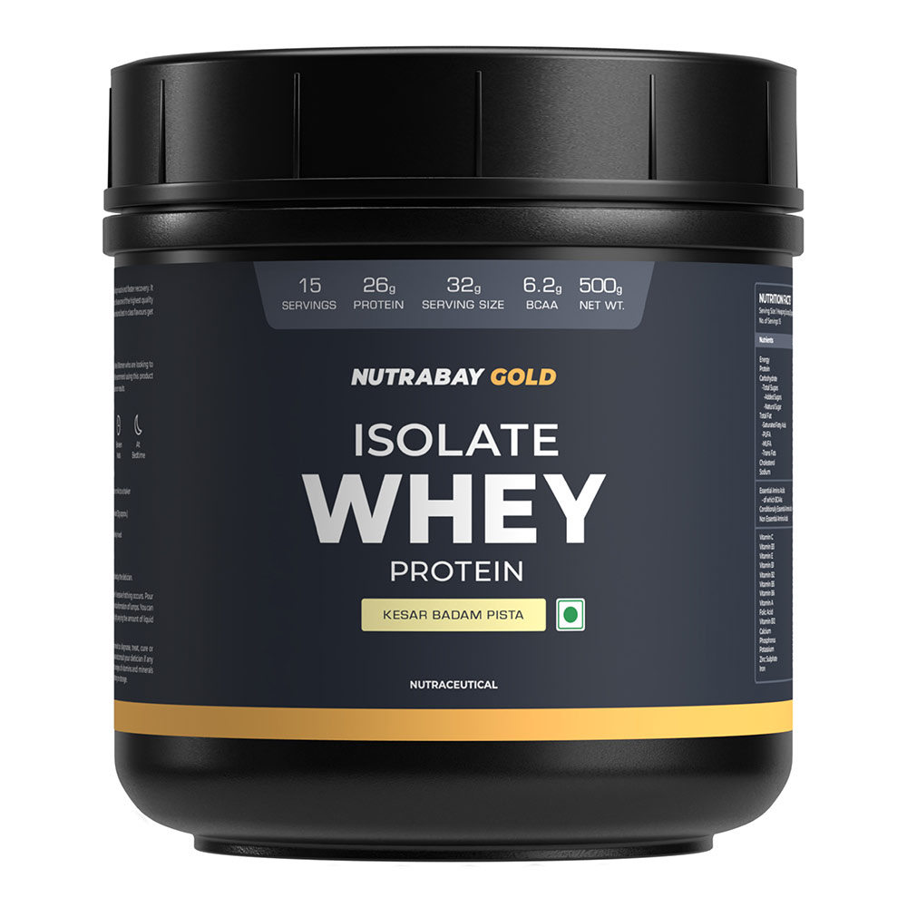 1 - Nutrabay Gold Isolate Whey Protein,  1.1 lb  Kesar Badam Pista 