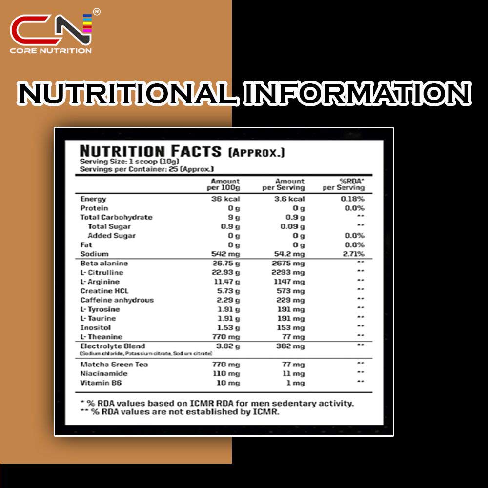 3 - Core Nutrition Black Stag  Pre-Workout,  0.55 lb  Fruit Punch 