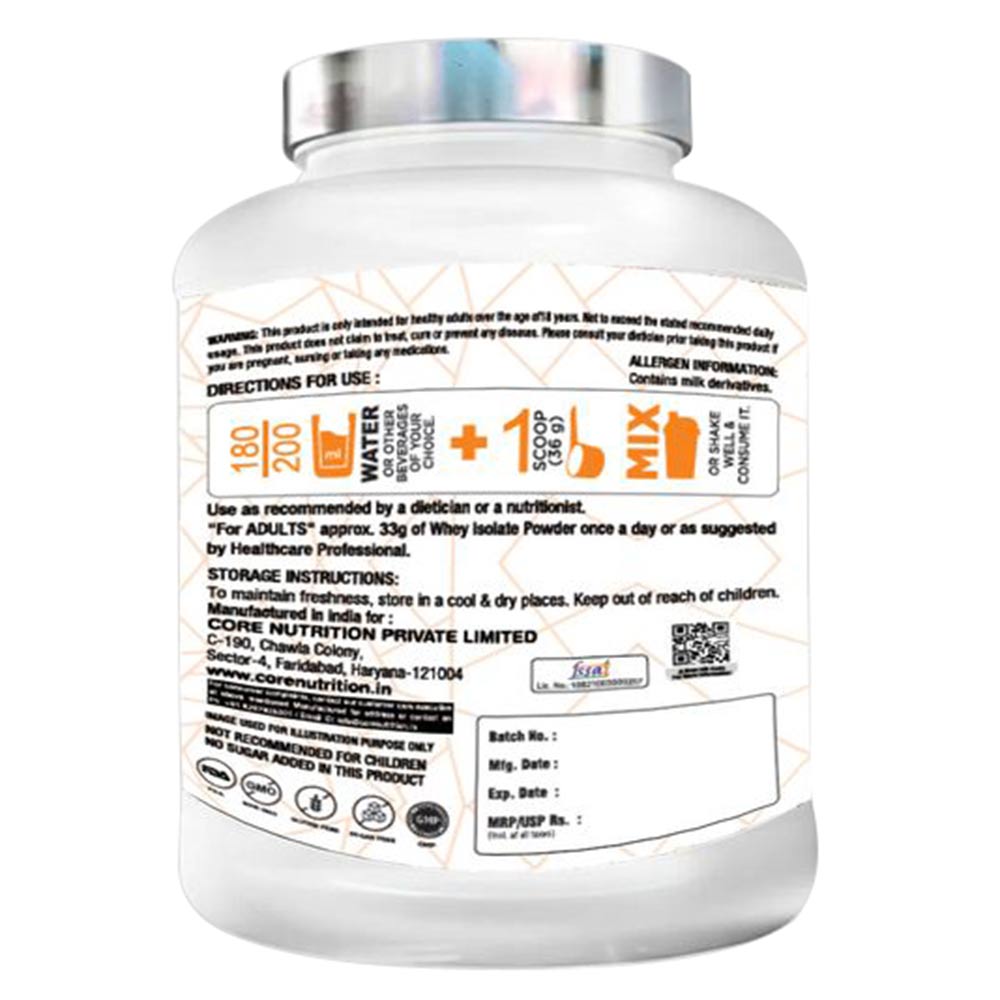 3 - Core Nutrition Core Whey Isolate,  4.4 lb  Chocolate Smoothie 