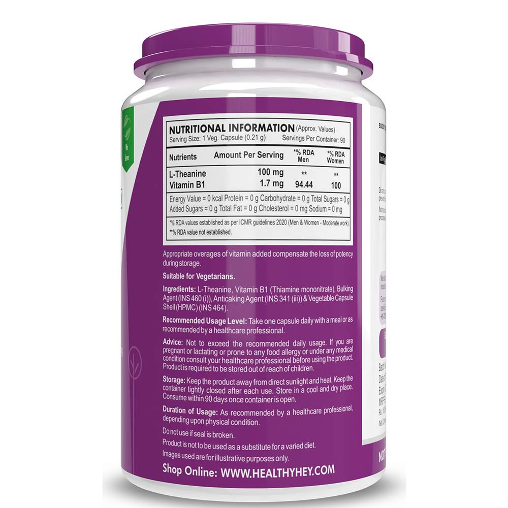 3 - HealthyHey Nutrition L-Theanine,  90 capsules 