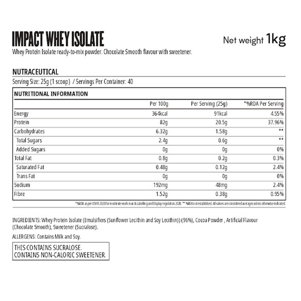 3 - Myprotein Impact Whey Isolate Powder,  2.2 lb  Chocolate Smooth - UK 