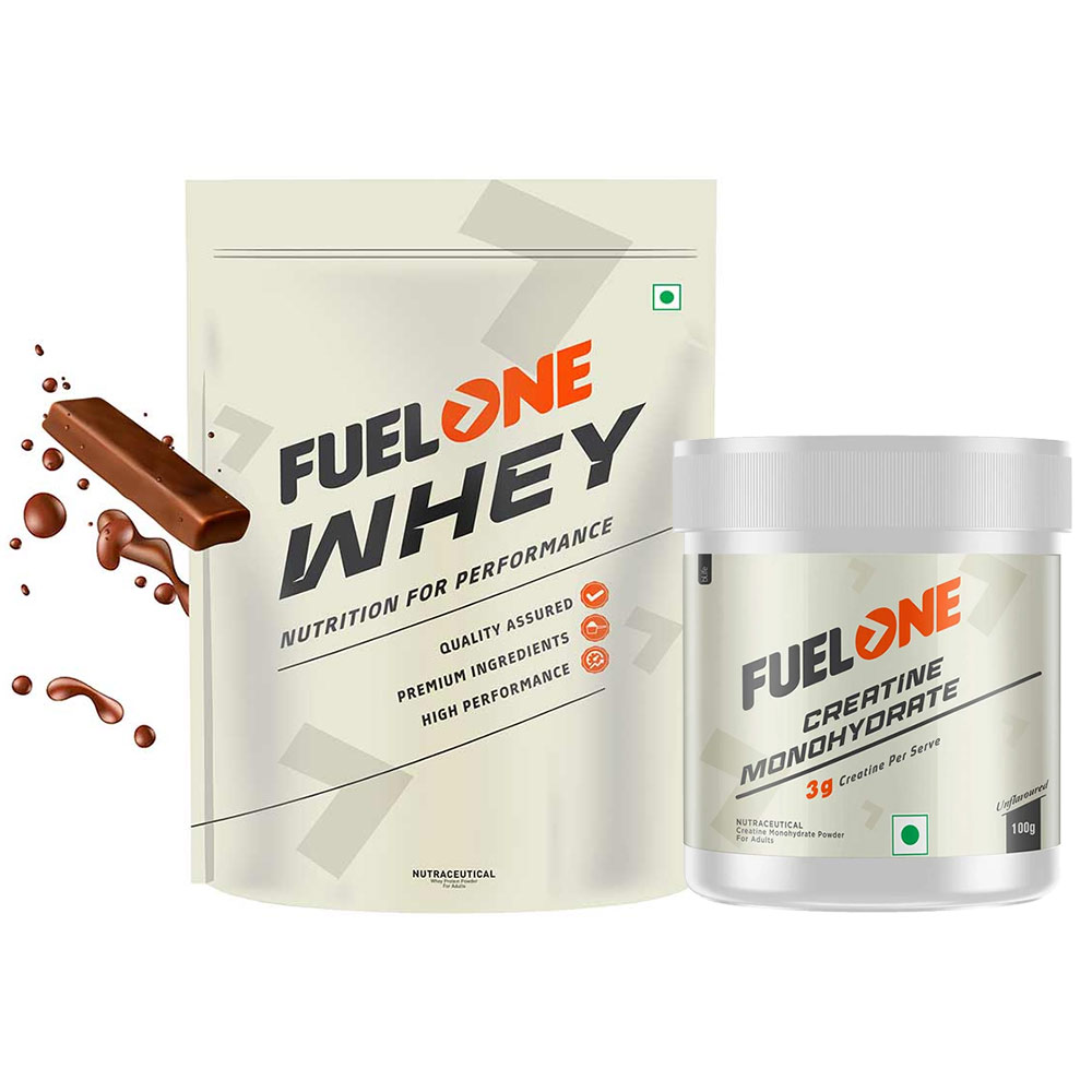 Fuel One Whey Protein Powder 1 kg Rich Chocolate & 100g Creatine Monohydrate Combo
