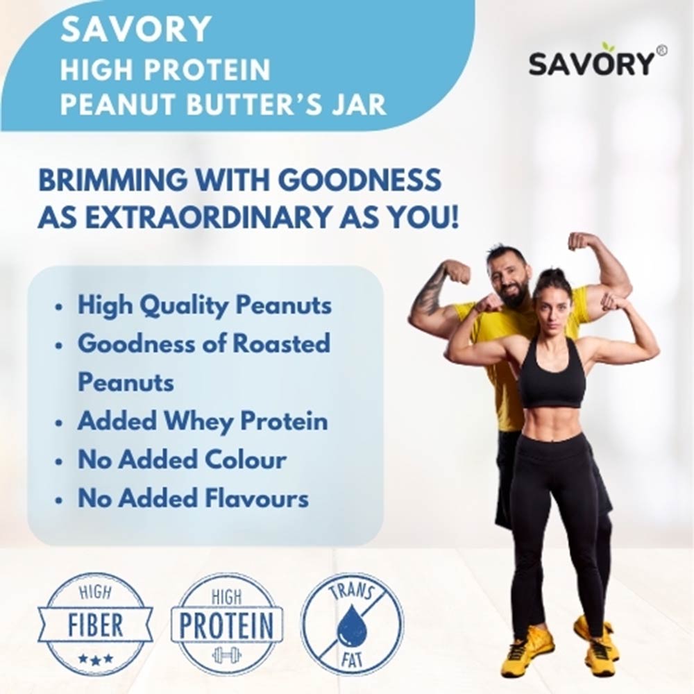 5 - Savory High Protein Peanut Butter,  500 g  Crunchy 