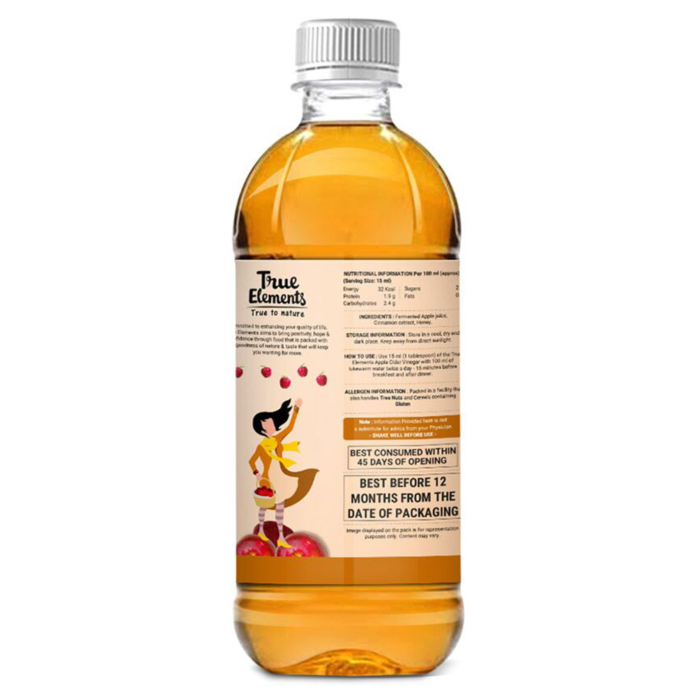 SupplementInfo - True Elements Apple Cider Vinegar,  0.5 L  Cinnamon & Honey 