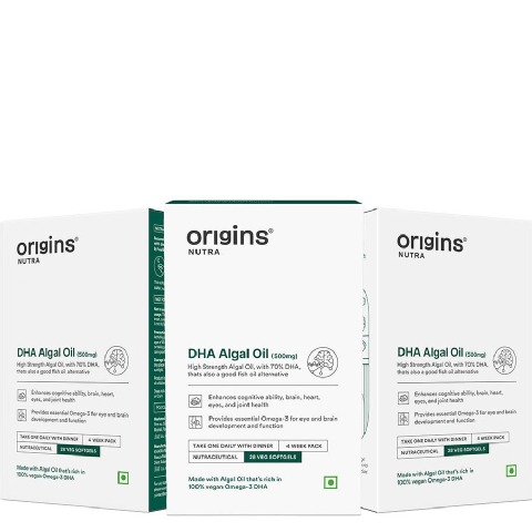 1 - Origins Nutra DHA Algal Oil 500mg (Pack of 3), 28 softgels