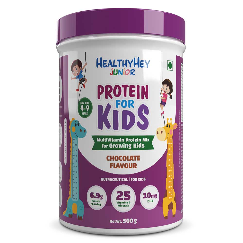 1 - HealthyHey Junior Protein Powder for Kids 4-9 Years,  500 g  Chocolate 