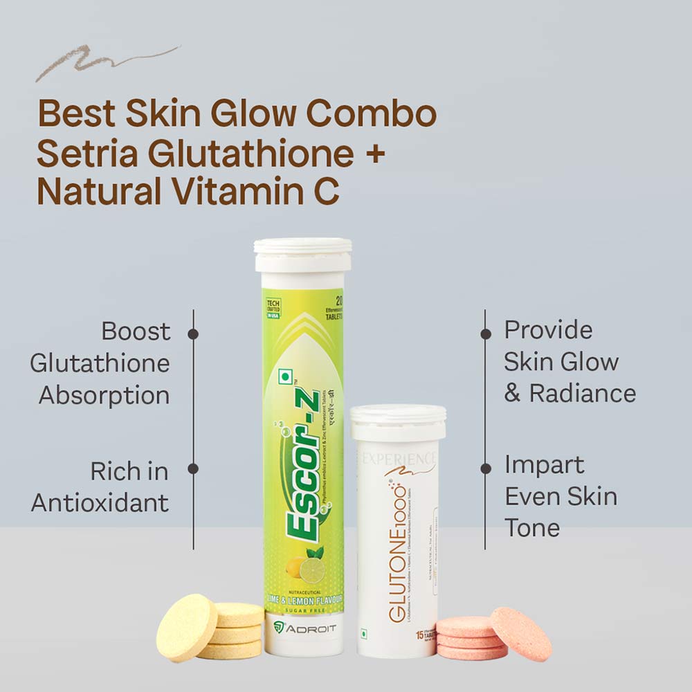 7 - Glutone 1000 & Escor-Z Combo,  Unflavoured, Lime & Lemon  4 Piece(s)/Pack 