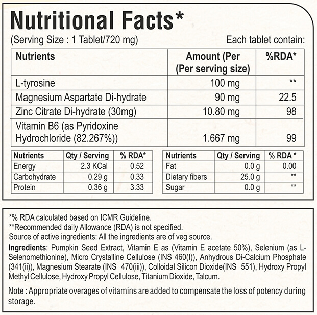 supplement - Pure Nutrition Zinc ZMA Plus,  30 tablet(s)  Unflavoured 