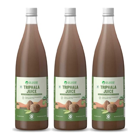 1 - Dr. Vaidya's Triphala Juice,  100% Natural (Pack of 3)  950 ml 