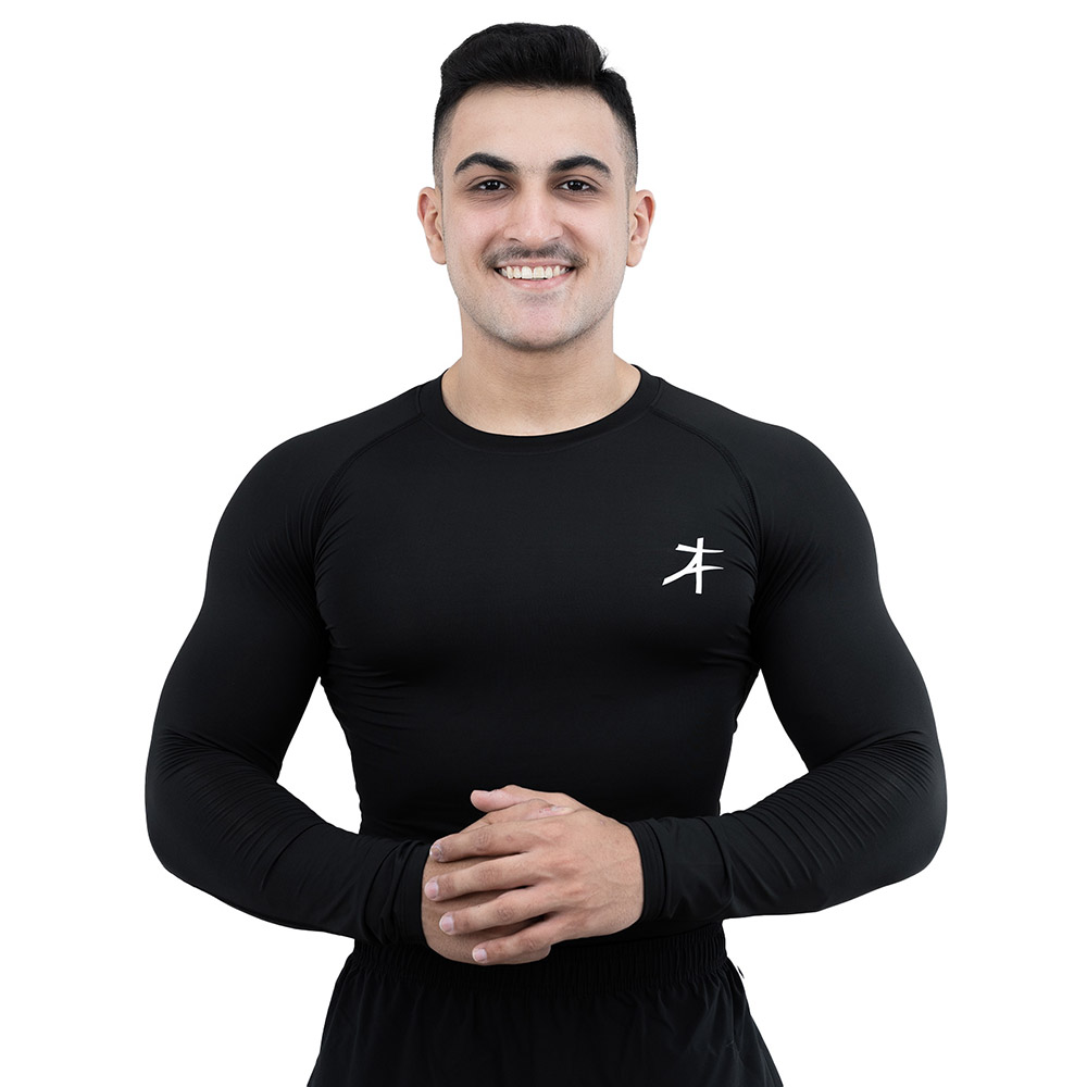 1 - Athflex Men's Full Sleeve Edge Compression T-Shirt,  Large  Black 