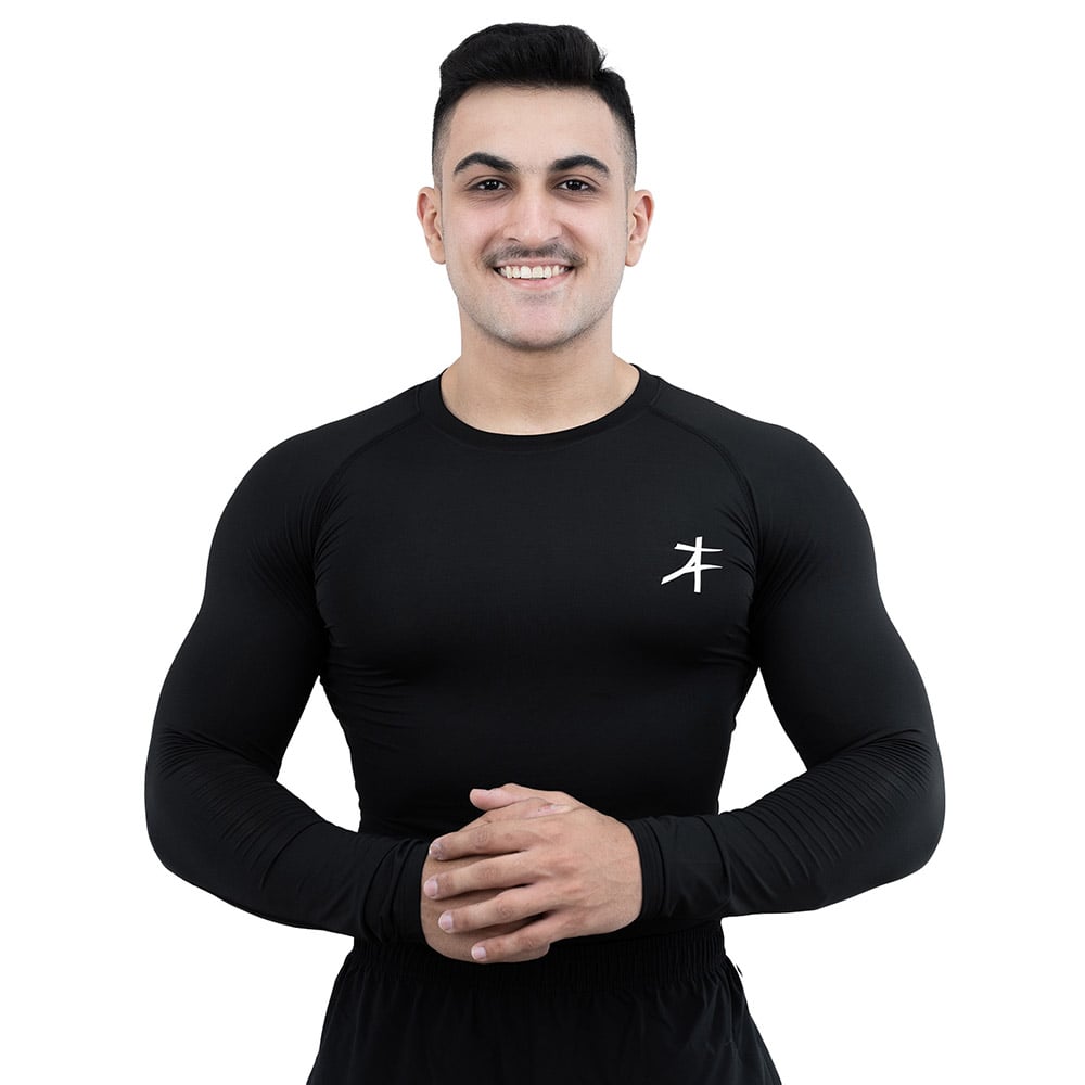 1 - Athflex Men's Full Sleeve Edge Compression T-Shirt,  Medium  Black 